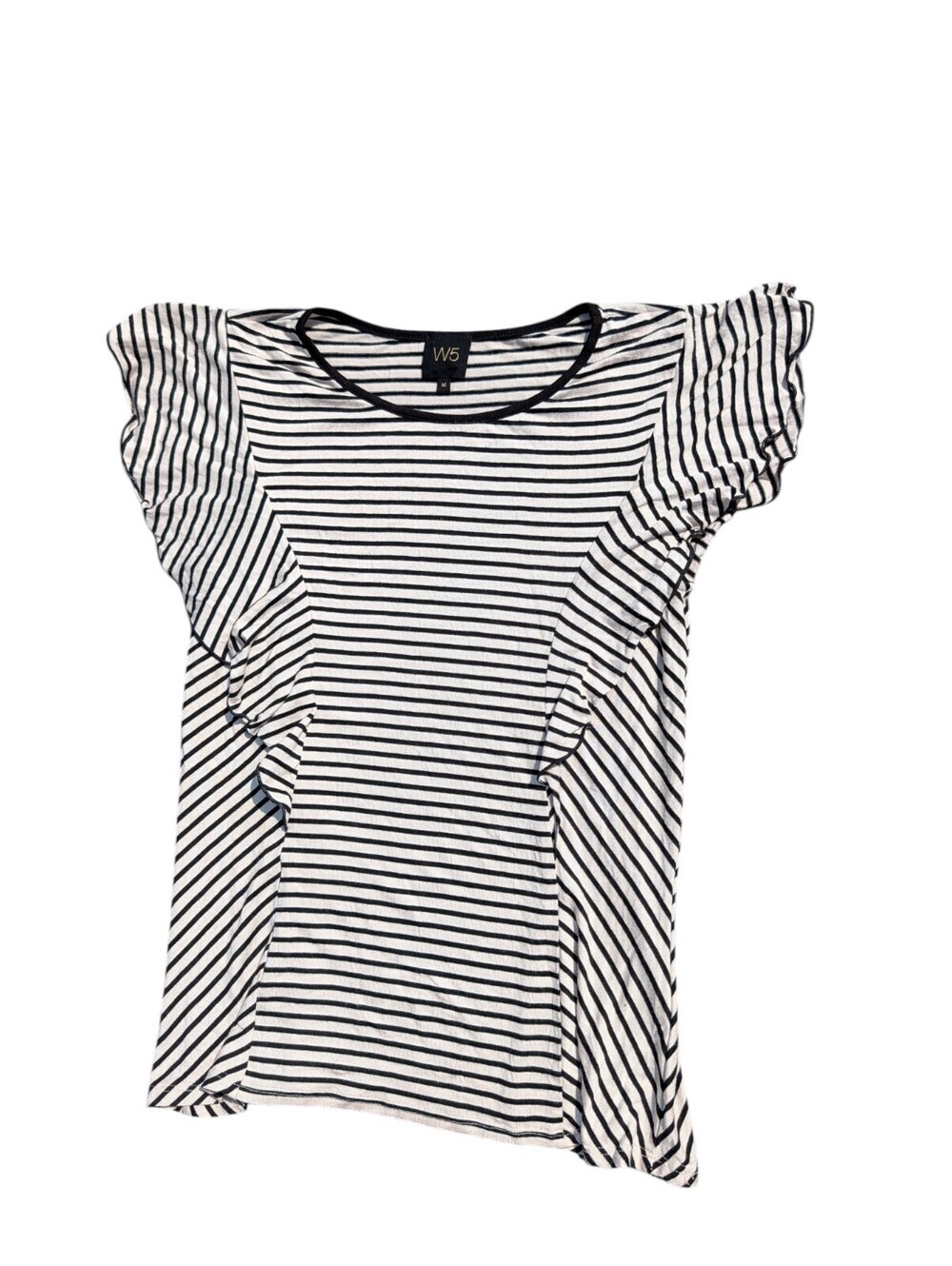 W5 Women’s Ruffle Sleeve Striped Top Size Medium
